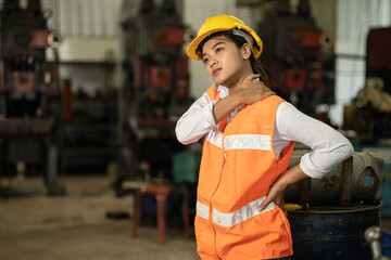 construction worker with neck stress injury