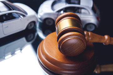 gavel and toy car accident