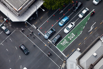 traffic intersection aerial view