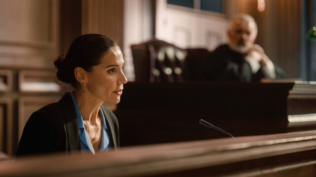 woman testifying in court