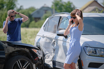 two people in car accident each on the phone