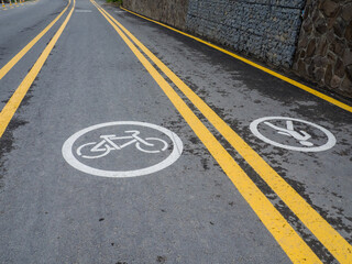 bike lane and pedestrian lane