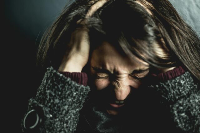 woman with headache